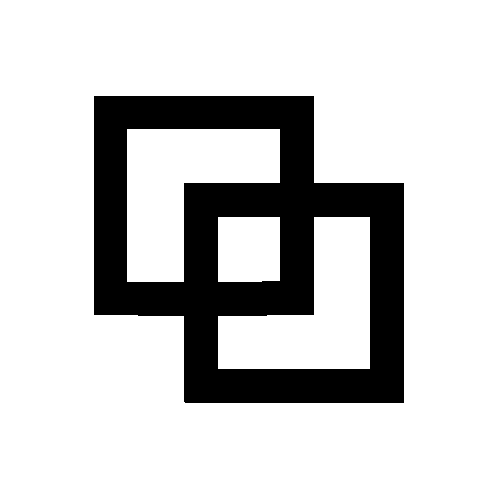 Symbol für Square Dance, zwei überlappende Quadrate